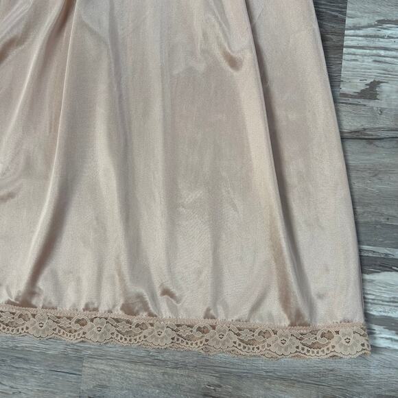 Vintage Haband Lace Slip Dress Nude Pink Midi Coquette Lingerie 40 Fit (Small) - Picture 3 of 6